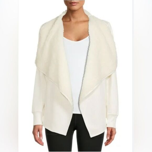 Avia white Sherpa lined sweater cardigan jacket with pockets size XXL - Picture 2 of 7